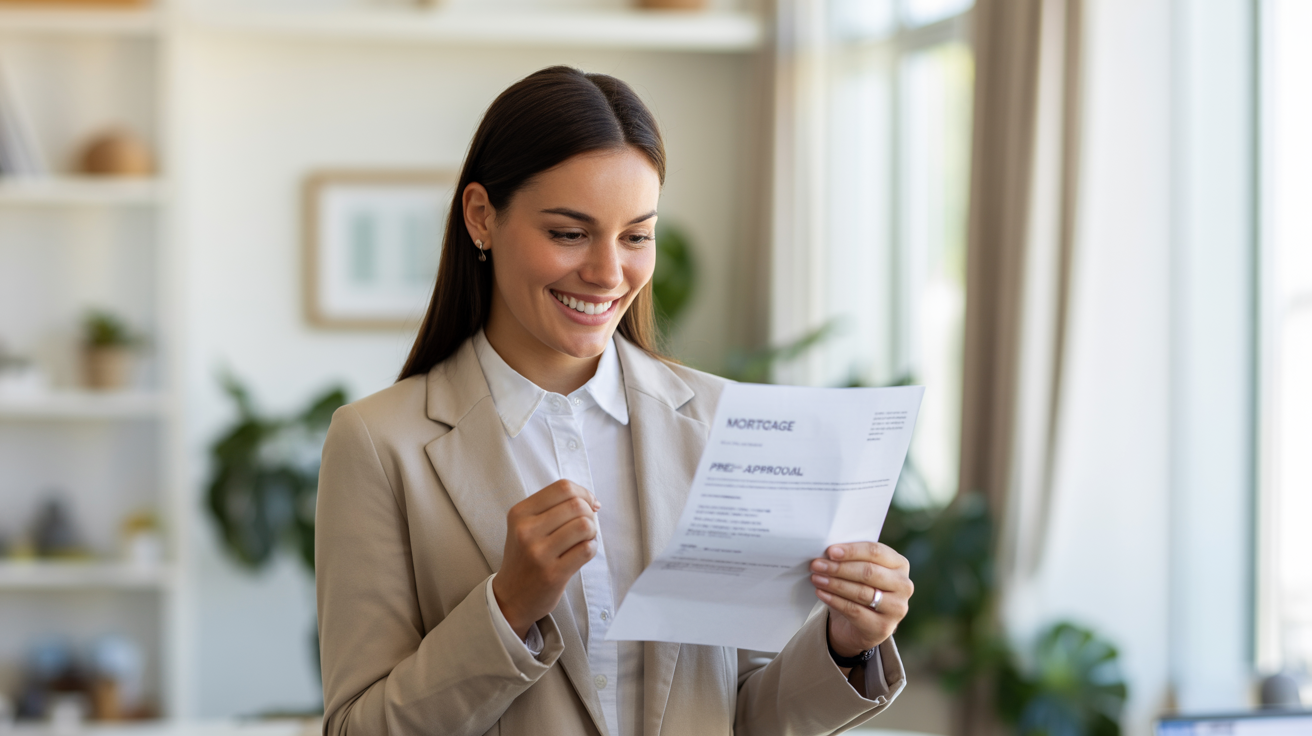 Person confidently holding pre-approval letter