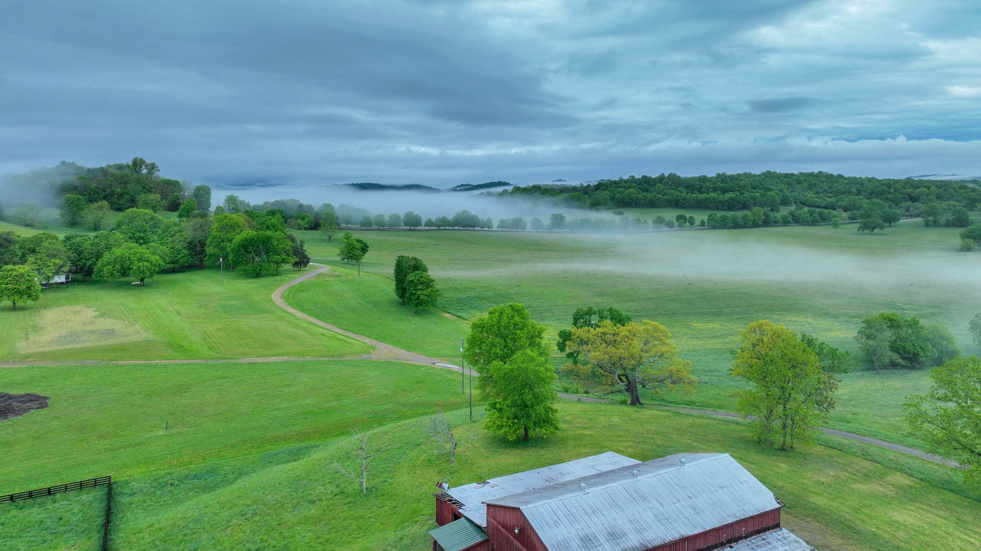 Beautiful Tennessee rural countryside with rolling hills
