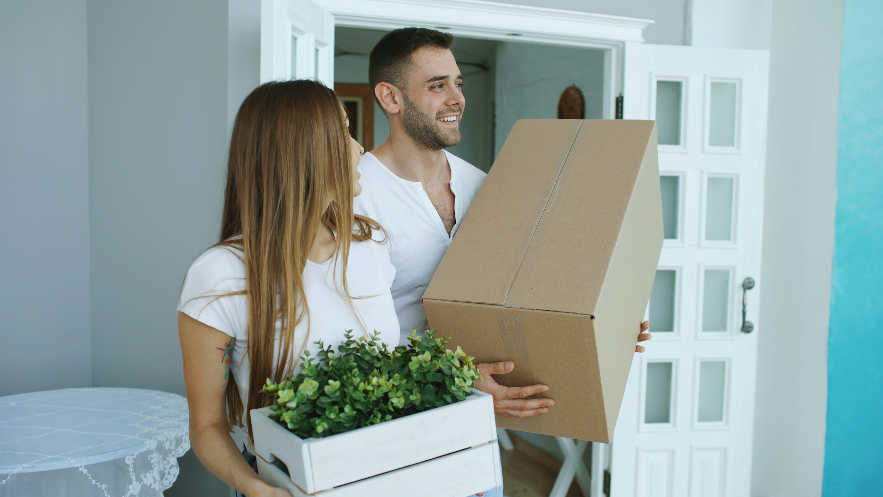 Young Utah couple moving into their first home with FHA loan
